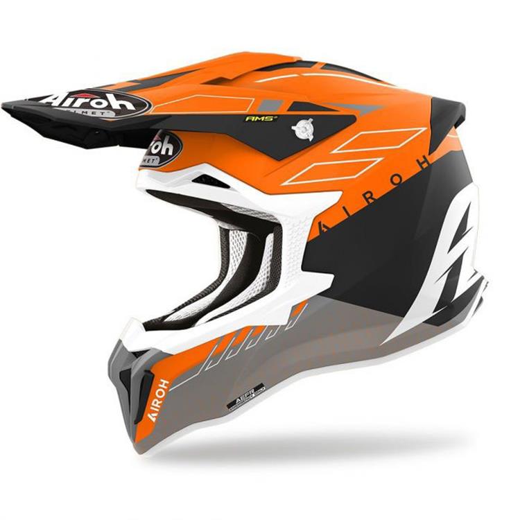 Casco Moto Cross AIROH STRYCKER SKIN Arancione - Opaco