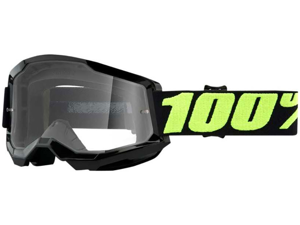 Mascherina motocross 100% nera e gialla - Evomotor