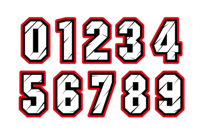 Numeri Adesivi Da 0 A 9 - In PVC - 70 X 124 Mm - 10 Et/fg - 1 Foglio - Nero/ Bianco - FERRAMENTA E MANUTENZIONE