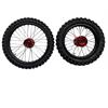 Set ruote pit bike 17/14 CNC Rosso con cuscinetti 15mm in Cerchi e Gomme