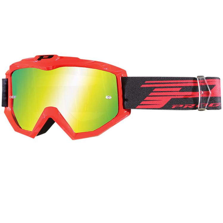 Mascherina PRO GRIP Atzaki 3201 Rosso - lente a specchio Giallo