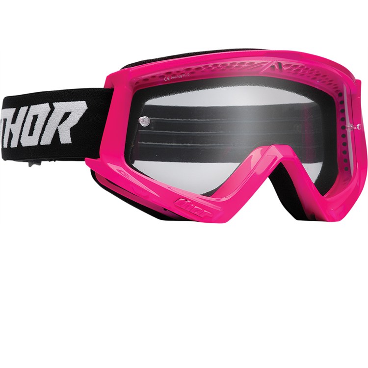 Mascherina THOR Combat Rosa Fluo Nero - lente chiara