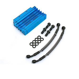 kit radiatore olio pitbike blu