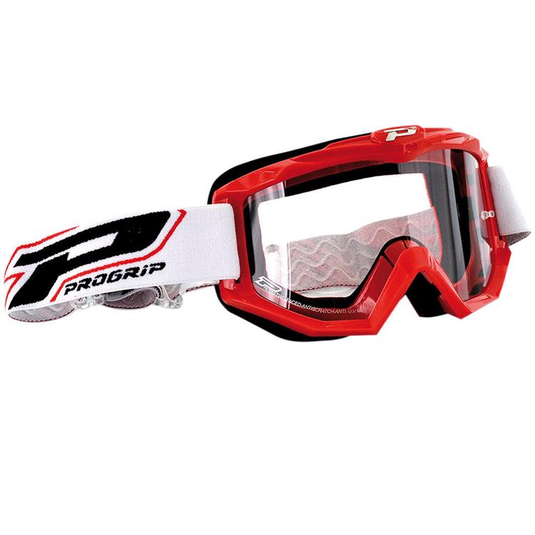 Mascherina PRO GRIP Raceline 3201 Rosso - lente chiara