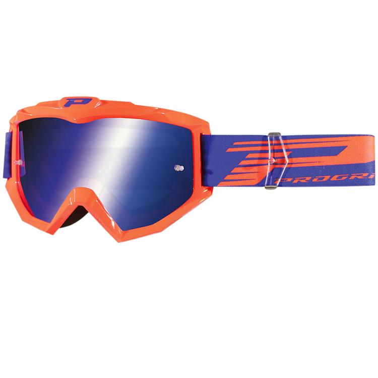 Mascherina PRO GRIP Atzaki 3201 Arancio Fluo - lente a specchio Blu