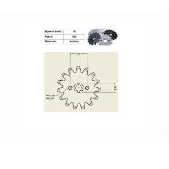 pignone p420 a17mm z16 pitbike made italy