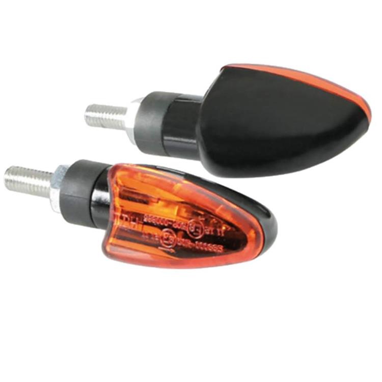 Coppia frecce Arrow moto e scooter nere lampadina lente arancio