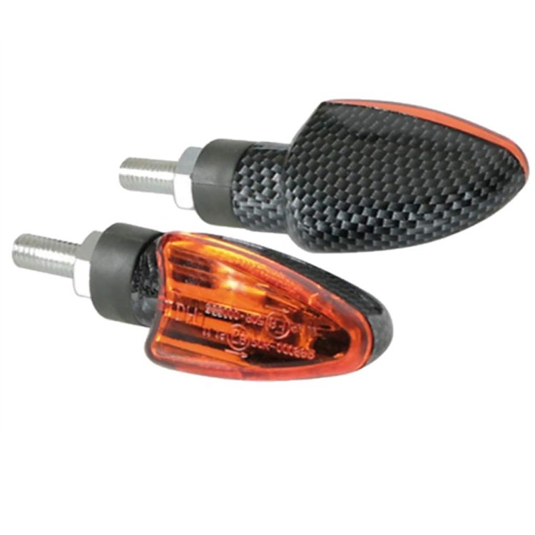 Coppia frecce Arrow moto e scooter Carbonio lampadina lente arancio