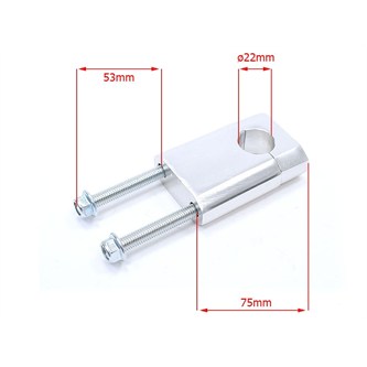 riser manubrio fissi 22 mm silver h75 mm