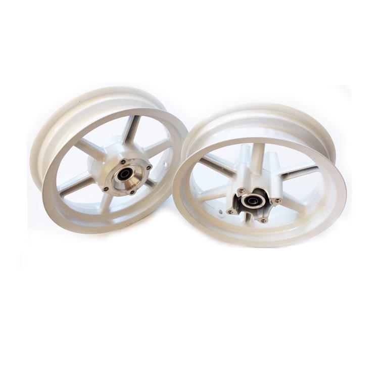 Set cerchi in lega Bianco 2.75/3.50-12 con cuscinetti 15mm