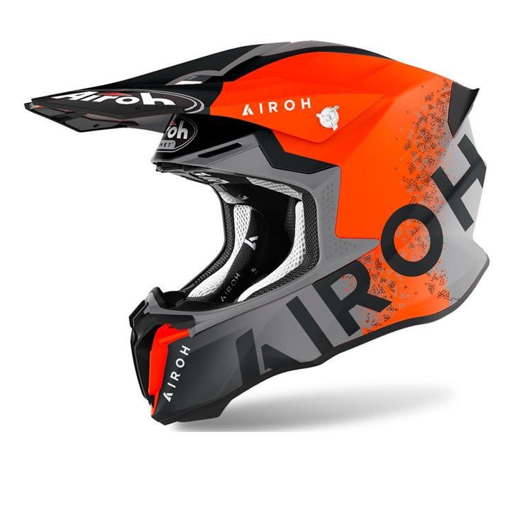 Casco Moto Cross AIROH TWIST 2.0 BIT Arancio - Opaco