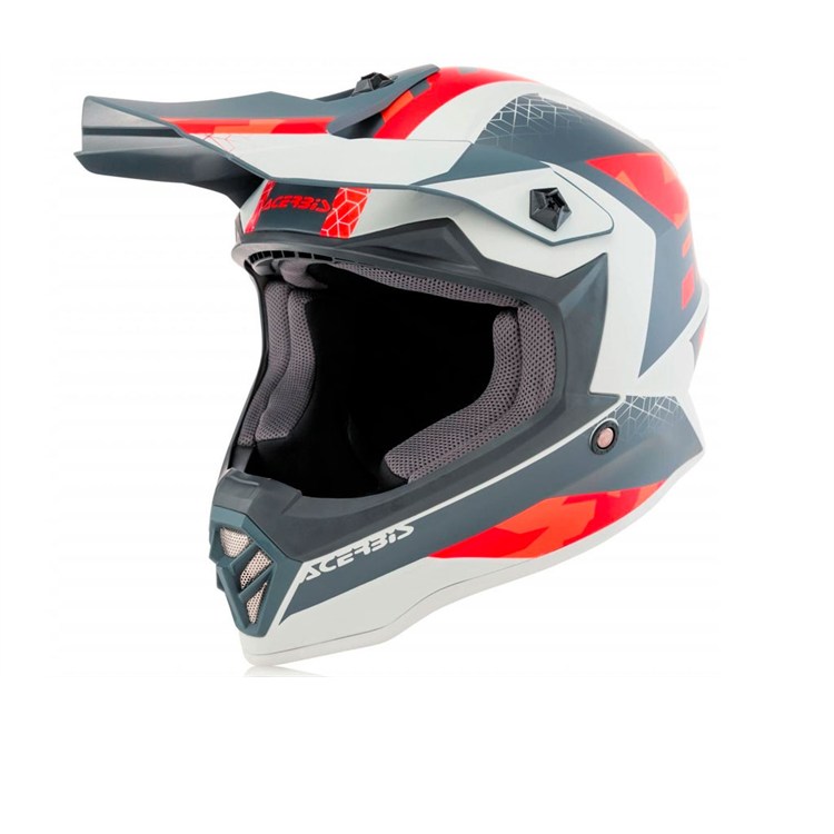 Casco Moto Cross Bambino ACERBIS JUNIOR IMPACT Rosso Grigio - Opaco