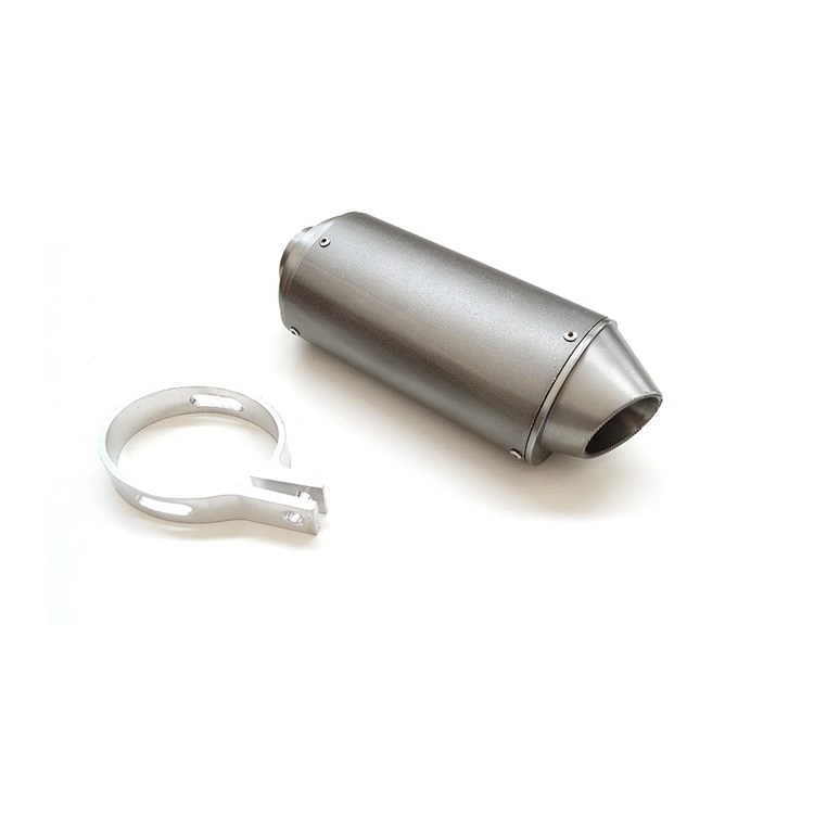 Terminale pit bike CNC Grigio corto 38 mm