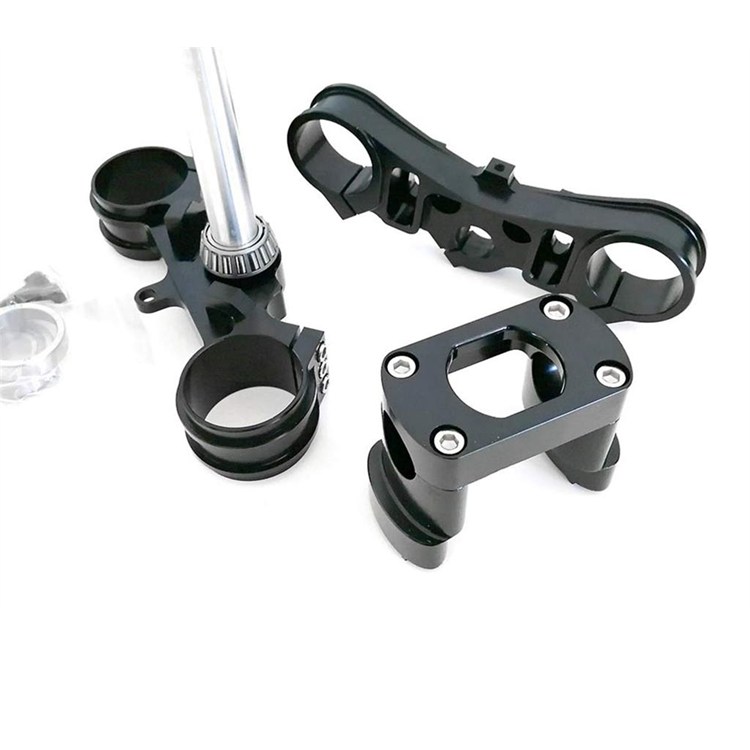 Kit piastre sterzo pit bike 46/52 Interasse 165 CNC Nero riser 28 mm