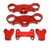 Piastre Sterzo pit bike 45/48 Interasse 165 CNC Rosse in Sospensioni e Piastre