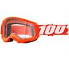 Mascherina 100% STRATA 2.0 Arancione - Lente Chiara in Mascherine Motocross