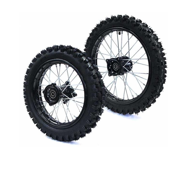 Set ruote pit bike 17/14 con cuscinetti 12mm