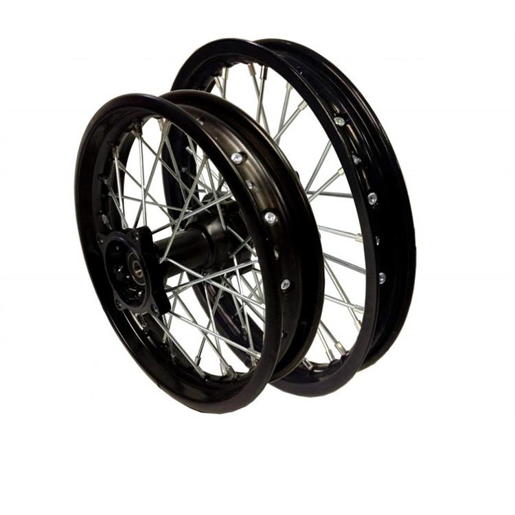 Set cerchi 12/10 cross Nero con cuscinetti 15mm