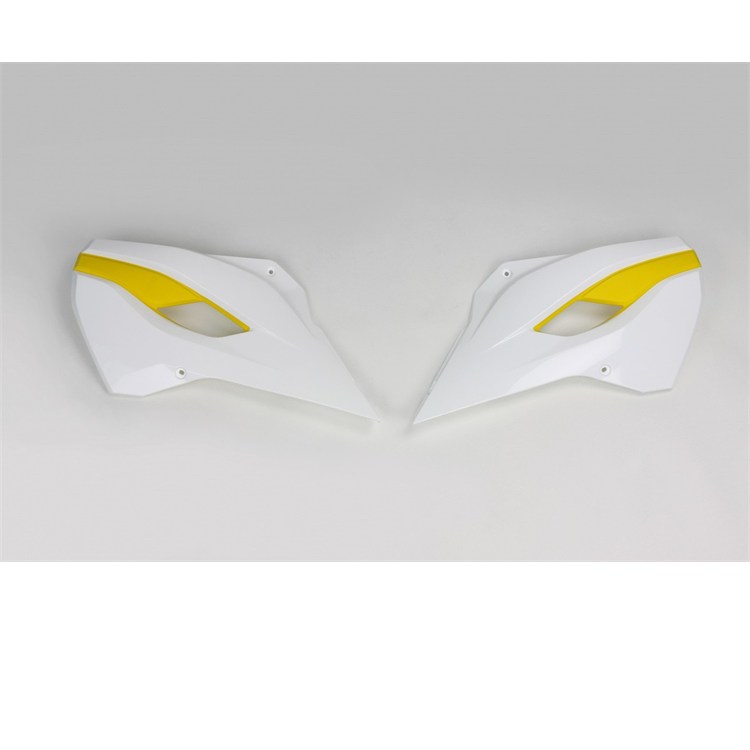 Convogliatori radiatore Husqvarna 125 TE (2014-2016) Bianco e Giallo