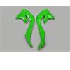 Convogliatori radiatore Kawasaki KX 450 F (2019-2023) Verde in Plastiche