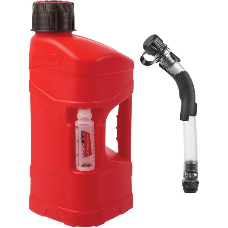 Tanica carburante 10 L con tubo ad arresto automatico POLISPORT Rosso