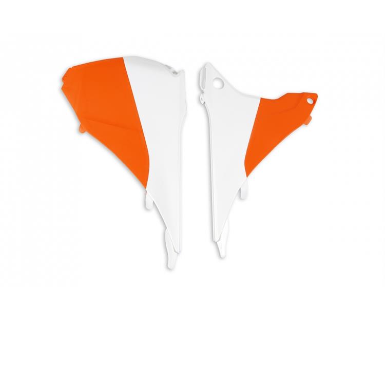 Coperchio cassa filtro KTM 125 EXC (14-16) bianco e arancione*