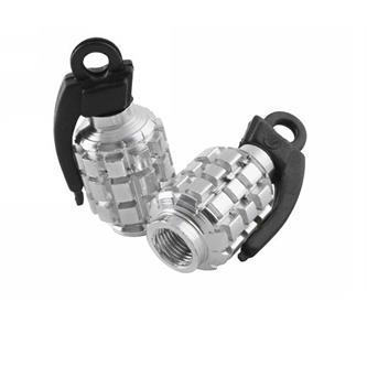 coppia tappi valvola granata argento