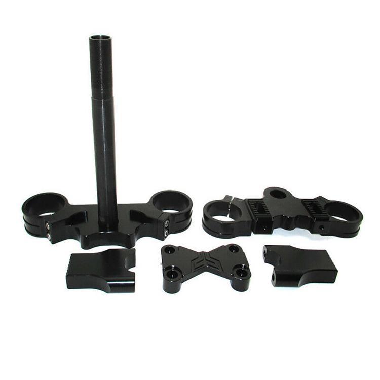Piastre Sterzo pit bike 45/48 Interasse 165 CNC Nero riser 28 mm