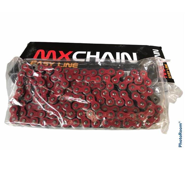 Catena MX CHAIN 520 cross senza o-ring 120 maglie - rossa