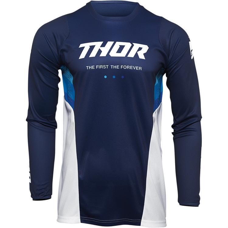 Maglia Cross Adulto THOR PULSE REACT Blu Marino Bianco