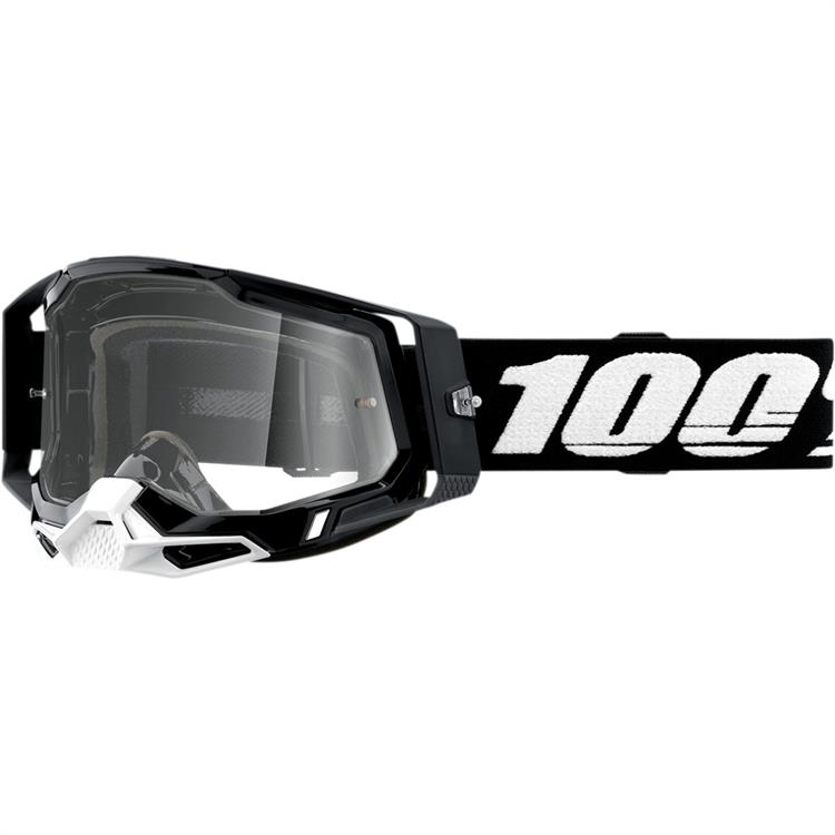Mascherina 100% RACECRAFT 2.0 Nero Bianco - Lente chiara