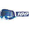 Mascherina 100% RACECRAFT 2.0 Bianco Blu - Lente chiara  in Mascherine Motocross