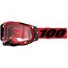 Mascherina 100% RACECRAFT 2.0 Rosso Nero - Lente chiara  in Mascherine Motocross