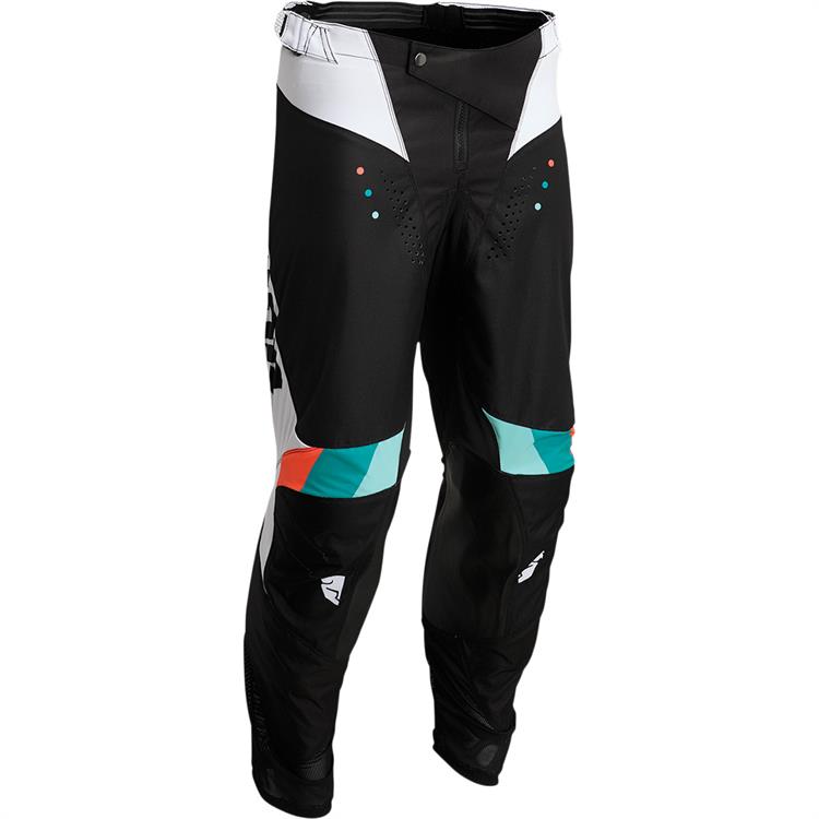 Pantaloni Cross Adulto THOR PULSE REACT Nero Bianco