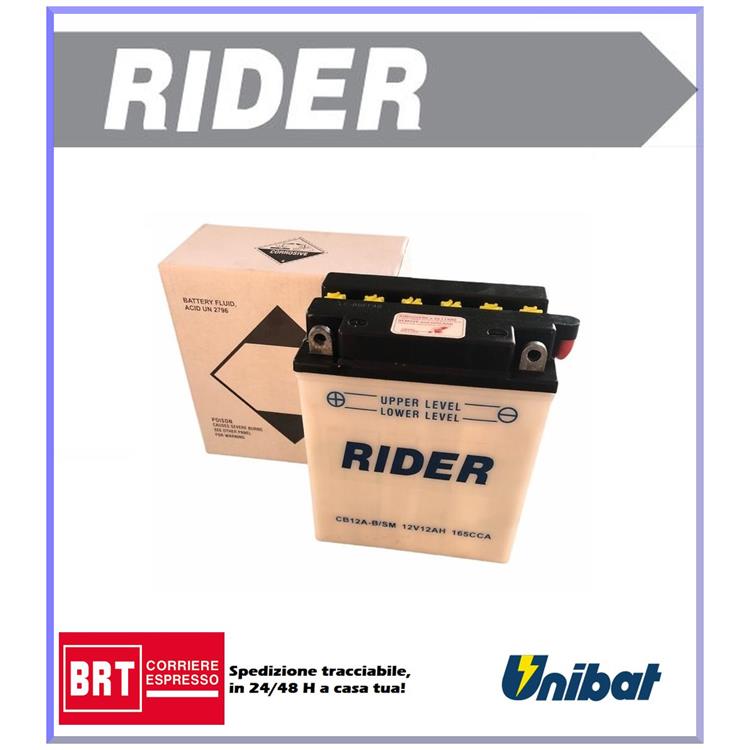 Batteria Rider CB12ABSM HONDA CB S (PC17) (27CV) 450cc 1986-1987 YB12A-BYB12A-B