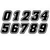 Numero adesivo nero bordo bianco PVC Altezza 5cm in Numeri Adesivi