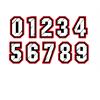 Numero adesivo bianco bordo rosso PVC Altezza 5cm in Numeri Adesivi