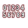 Numero adesivo Bianco bordo Rosso PVC Altezza 5cm in Numeri Adesivi