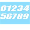 Numero adesivo bianco PVC Altezza 5cm in Numeri Adesivi