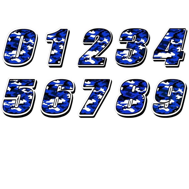 Numero adesivo Blu militare PVC Altezza 5cm