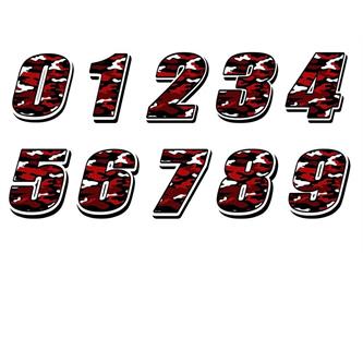 numero adesivo rosso militare pvc altezza 5cm