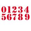 Numero adesivo rosso vintage PVC Altezza 5cm in Numeri Adesivi