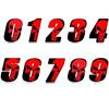 Numero Adesivo Nero teschio rosso PVC Altezza 10cm in Numeri Adesivi