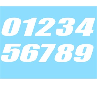 numero adesivo bianco pvc altezza 10cm