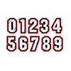 Numero adesivo Bianco bordo Rosso PVC Altezza 10cm in Numeri Adesivi
