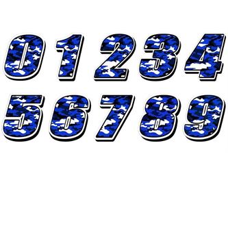 numero adesivo blu militare pvc altezza 10cm