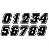 Numero adesivo Nero bordo Bianco PVC Altezza 15cm in Numeri Adesivi