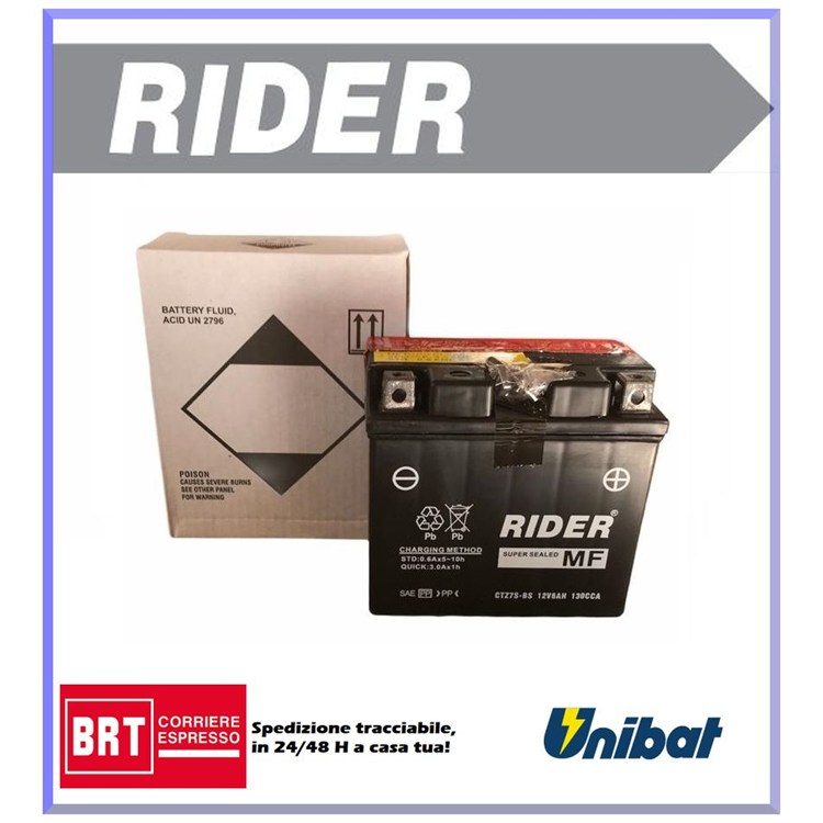 Batteria Rider KAYO K2 250 [Yuasa code YTZ7S]