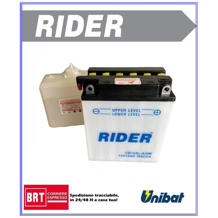 Batteria Rider CB12ALASM HONDA CB N DX [PC14] 450cc (1989-1992) [Yuasa code YB12AL-A2]