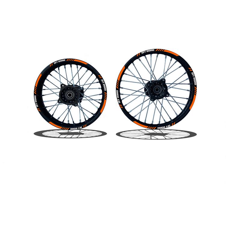 Set Cerchi 14/12 Perno ruota 15MM RACING 1 Arancio